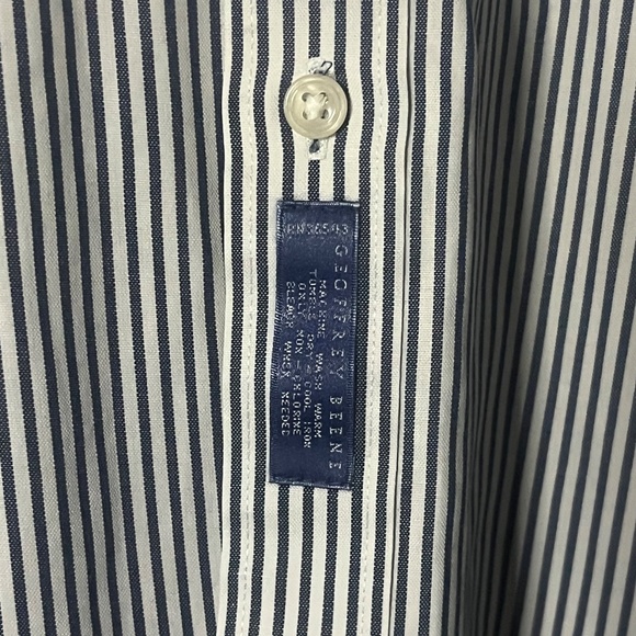 Geoffrey Beene Button Down Dress Shirt Men’s 16/32-33 Pinpoint Oxford L/S Blue - Picture 4 of 7